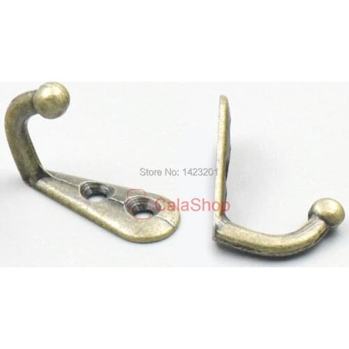 20 Pcs / Lot 30mm x12mm 2 Hole Zinc Alloy Hooks Hangers For Jewelry Chest Box Door Wardrobe Clothes Hat Towel