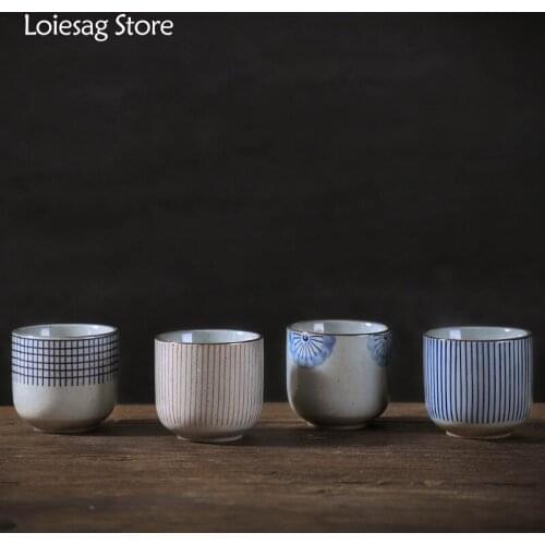 Loiesag 200ml Fire Earth Fired Japanese Style Teacup Water Cup Coffee Cup Ceramic Hand Painted Kung Fu Tea Set Cuisine Tableware
