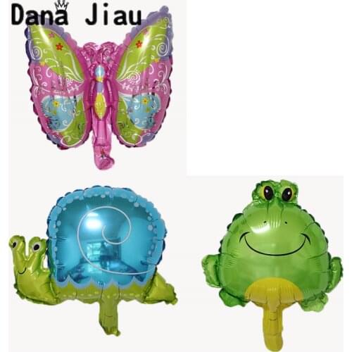 Mini butterfly/snail/frog Foil Balloons Cute Animal Balloon Birthday Party Decoration Air Ball Holiday childrens' Toy