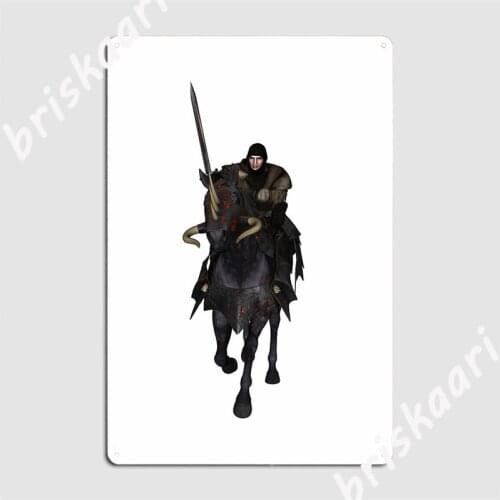 Mounted Knight Artwork Metal Signs Club Home Club Bar Designing Mural Painting Tin sign Posters