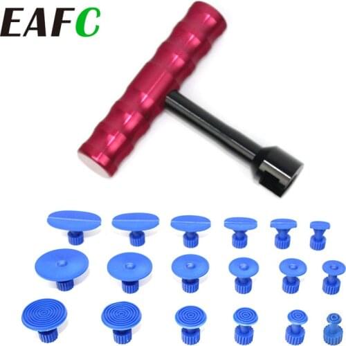 Car Paintless Dent Repair Hail Removal Kit Tool with 18 Pulling Tabs T shape Dent Puller Kit for Auto Body Repair Tool