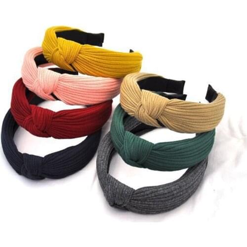 Korean Women New Hair Accessories Solid Hairbands Clothing Headdress Fashion Fabric Ribbon Cute Headband Warm Hairband for Girls