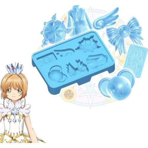 Genuine Licence cardcaptor sakura clear cards Silicone Non Stick Ice Cube Tray Great Mold for Chocolate Candy Jello and Soap