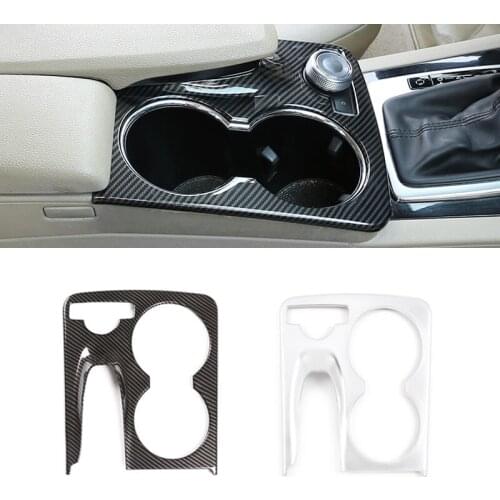 For Mercedes Benz GLK X204 2008-2015 Car Carbon Texture Center Console Gear Shift Panel Water Cup Holder Cover Protective Trim