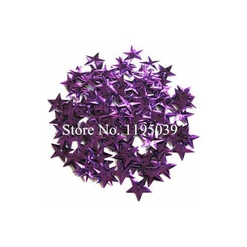 50g/lot 15mm Star Sequins Cup Loose Paillettes Wedding Crafts Kids DIY Accessories With 1 Middle Hole Purple