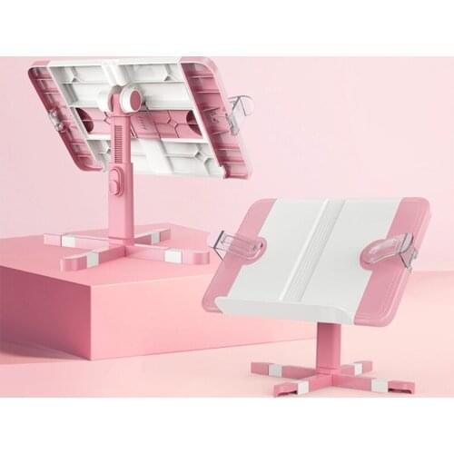 Adjustable Book Holder Reading Stand Fixed Page Clip Portable Foldable Bookstand for Students Home School Books Textbook