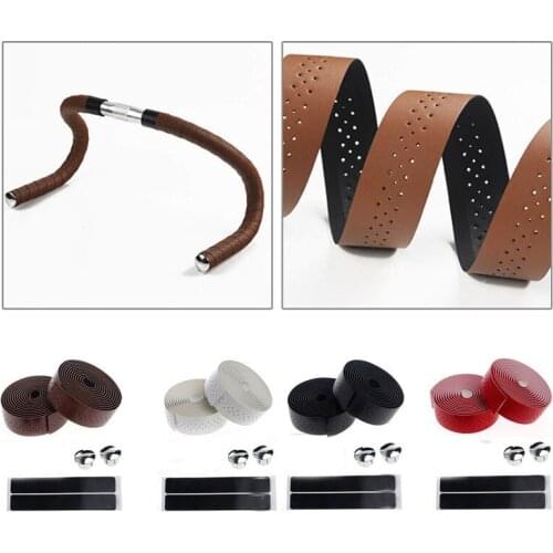 ETA Bike Handlebar Tape PU Leather Road Bicycle Handlebar Grip Wraps Bar Tapes With Bar End Plugs Cycling Accessories