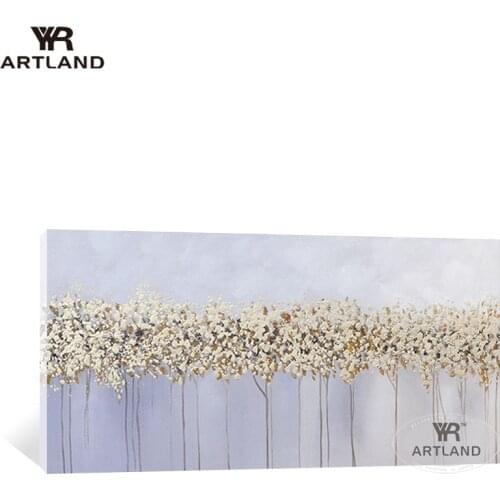 Modern Cuadros decoration Handmade acrylic abstract oil painting gold trees landscape wall art pictures for living room bedroom