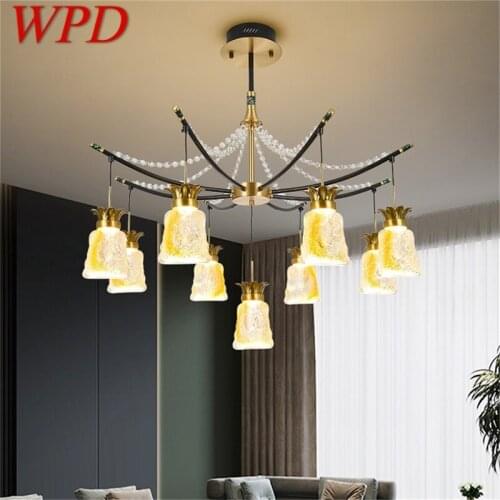 WPD Pendant Light Modern Luxury Brass LED Crystal Lamp Fixtures For Home Living Room Decoration