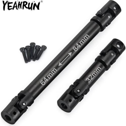 YEAHRUN 2Pcs Metal Drive Shaft Joint for Axial SCX24 90081 AX100001 AX100002 1/24 RC Crawler Car Truck Upgrade Parts
