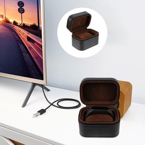 1pc Leather Watch Case Zippered Holder Waterproof Anti-Fall Packaging Box