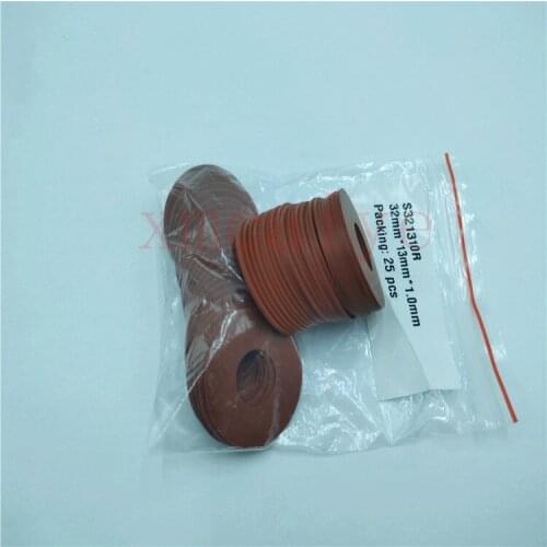 100 Pieces red Rubber Sucker for Printing Machine Size 32x13x1mm