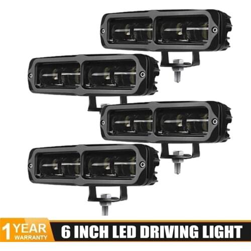 4PCS 6D Lens led light bar 6 inch led bar offroad Driving beam work light lamp for Niva lada 4X4 ATV SUV Truck Tractor 12V 24V