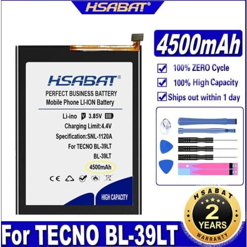 HSABAT BL-39LT 4500mAh Battery for TECno Camon 12 CC7 Spark 4 KC2 Batteries