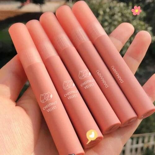 Daimanpu Velvet Matte Lip Gloss Tubes Waterproof Long Lasting Liquid Lipstick Red Makeup Lip Tint 6 Colors Cosmetic TSLM1