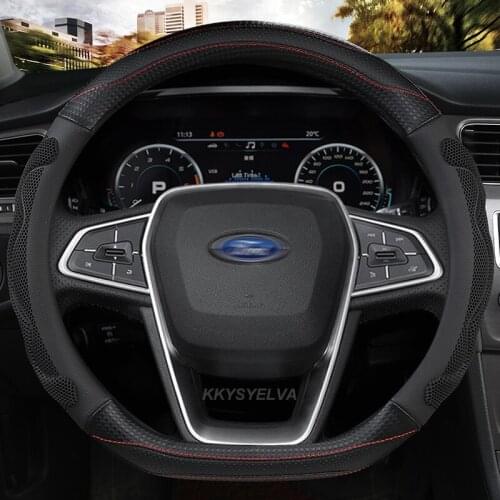 Car Steering-wheels Cover 37 38cm 15" for Ford Grand C-Max Fiesta Figo Fusion Mondeo Focus GT Ka Mustang Taurus Ranger Edge