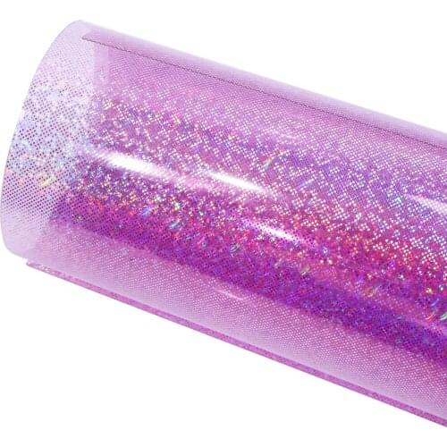 David angie 20*33cm Transparent Laser Synthetic Leather Fabric Sheet Holographic Fabric Handmade Materials DIY Fabric,1Yc5986