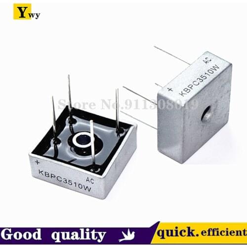5PCS Diode Bridge Rectifier KBPC3510W KBPC3510 35A 1000V 4Pin Bridge Rectifier High Frequency Medium Power DIY Electronic
