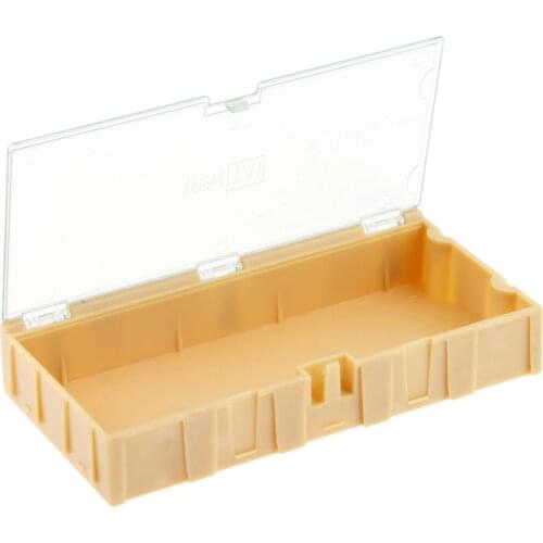 DRELD 1Pc 4# Yellow Component Storage Box Square IC Components Boxes SMT SMD Combination Boxes Tool Plastic Case 125*63*21mm
