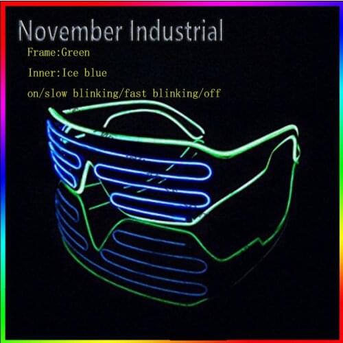 EL Glasses EL Wire Fashion Neon LED Light Up Shutter Shaped Glasses Rave Festival Party Decorative Sunglasses