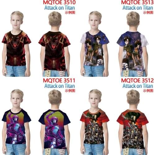 Attack On Titan T-Shirt Summer Team Cothing Children 3D Short Sleeve Tees Fashion Casual Cool Boy Girl Kids Streetwear Gift