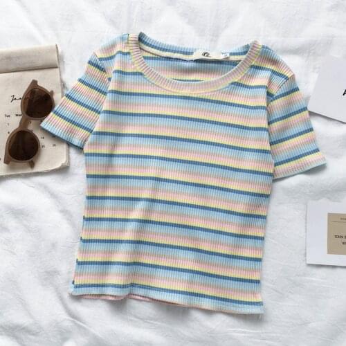 Футболка женская футболка топ tops harajuku tshirt women la casa de papel ropa mujer striped t shirt summer aesthetic clothes