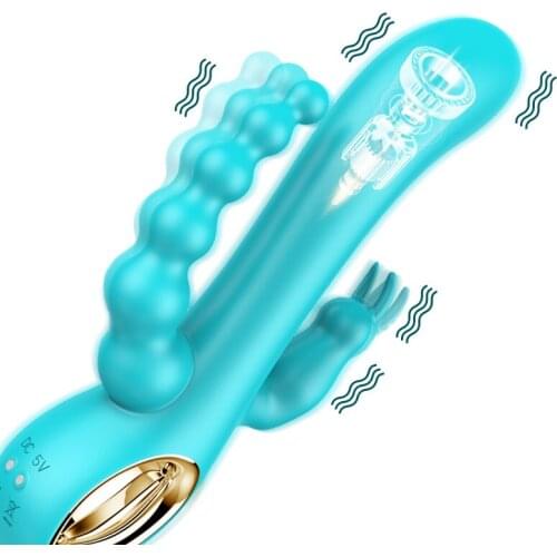 G-spot Vibrator Dildo Vaginal Massage Clitoral Stimulation Triple Anal Vibration Massager Female Masturbation Sex Toy Rabbit Sex