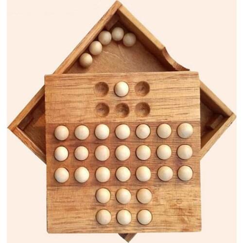 Adult Classical Educational Toys Europe Board Game Single Chess Peg Solitaire Diamond Move Independently Cognitive Ability Toy