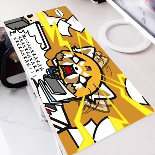 Aggretsuko Anime Mouse Pad Keyboard Mousepad Gaming Rubber Mat Mause Ped Pc Gamer Computer Desk Non-slip Wearable Mouse Mats