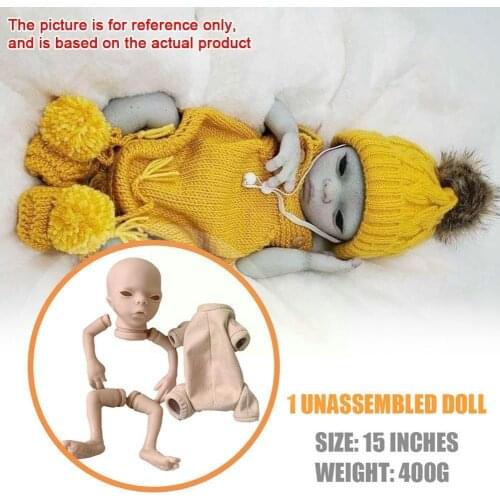 15 Inches Reborn Doll Kit Alien Baby Lifelike Soft Dolls Blank rebirth baby Cloth Unpainted DIY Unfinished Parts Parts Body