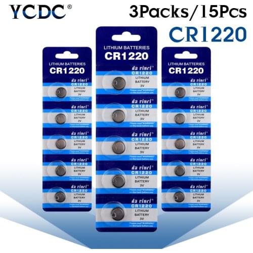 15PCS Button Battery CR1220 Lithium Coin Cell Batteries 1.55V DL1220 BR1220 LM1220 CR 1220 Electronic Watch Toy Remote