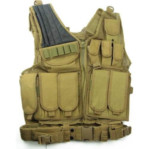 Men Military Hunting Molle Vest Tactical Outdoor Supplies CS Paintball Combat Training Breathable Vest With Holsters Mag Pouches