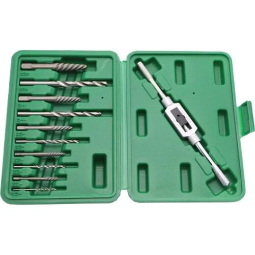 Tool Screw Extractor Drill Bits 11pcs High Speed Steel Screw Extractor Repair Tool Kit Twist Drill Bit Set Power Tool Tap Holder