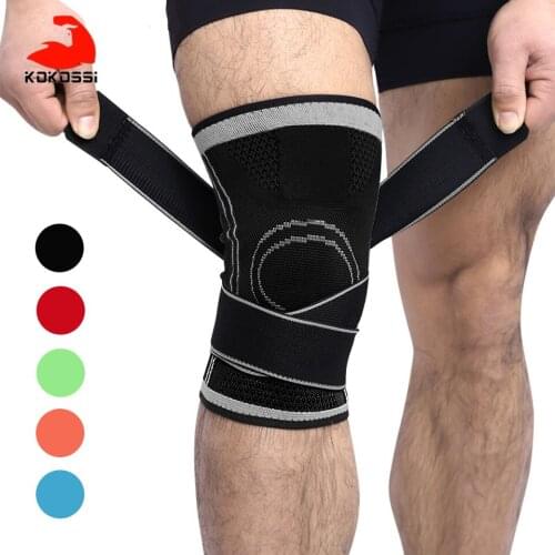 KoKossi 1Pcs Knee Protect 3D Weaving Pressurization Knee Pad Sport Professional Protective Basketball Hiking Cycling Safety