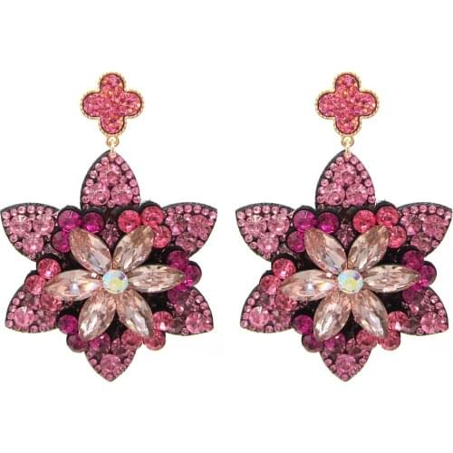 2021 New Statement Crystal Big Drop Earrings for Women Fashion Rhinestone Wedding Jewelry Wholesale Gift