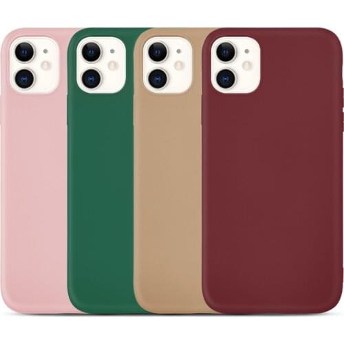 Solid Color Matte Pink Soft Phone Case for IPhone 11 11Pro 11ProMax 6 6s 7 8 7Plus 8Plus X XS XR XSmax SE 2020 Case IPhone