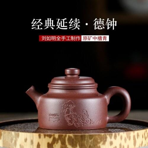 Manufacturers wholesale yixing ore tank in green authentic pure manual recommended DE bell teapot household utensils