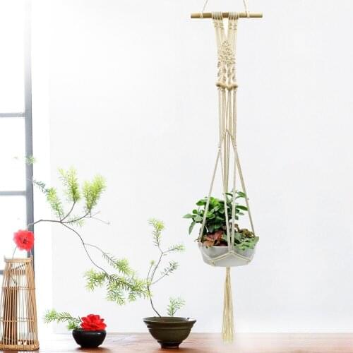 Hanging Baskets 100% Handmade Plant Holder Macrame Plant Hanging Flowerpot Net Hanger for Wall Decoration Hanging Planter