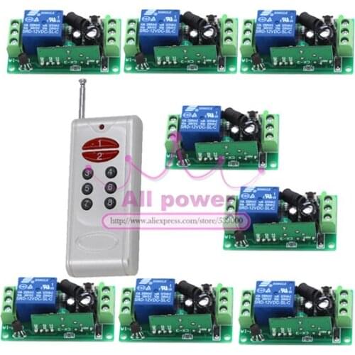 RF Remote Control Switch Wireless Remote Switch Smart control system Receiver and 8Keys Transmitter 315/433Mhz