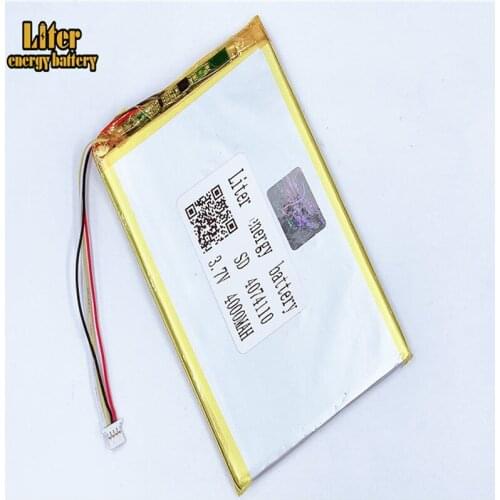 Plug 1.0-4P 4074110 4075110 3.7V 4000mah Tablet PC lipo battery in rechargeable Batteries with full capacity