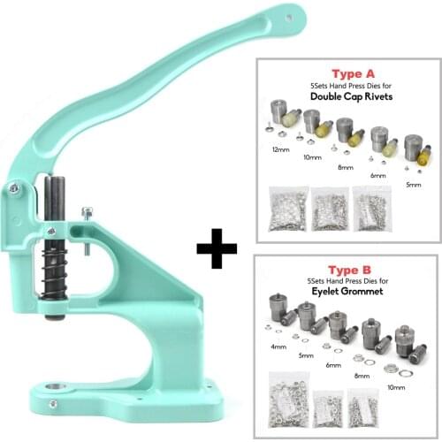 KALASO Hand Press Machine For Eyelet Grommet Dies Or Double Cap Rivets Snap Buttons Dies Mould Tool Craft Diy Supplies
