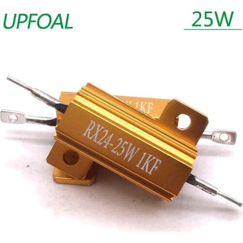 RXG24 high power.25w.golden yellow aluminum shell.metal shell case wirewound resistor.for current limiting.for precharge