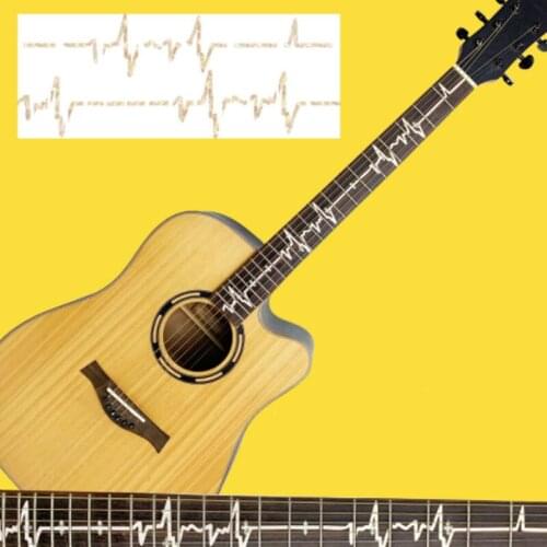 DIY Electrocardiogram Guitar Fingerboard Inlay Sticker Fretboard Decals Guitar Neck Sticker for Electric Acoustic Guitar Parts
