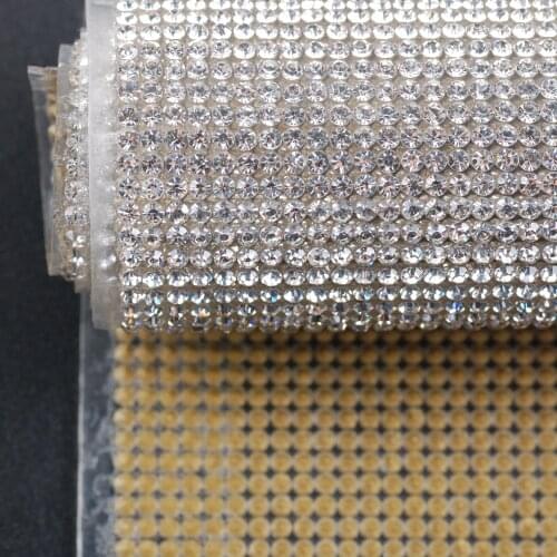 Ss6 2mm AB Crystal Clear Colors Full Glass Rhinestone Applique 20x24cm Self-Adhesive Diamond Sticker For DIY
