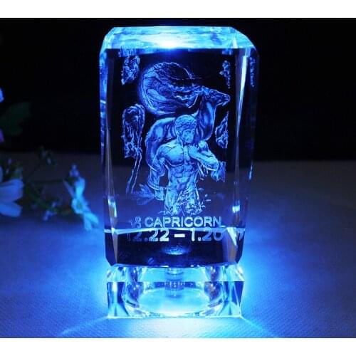 12 Constellations Statuettes Crystal Glass Figurines Miniatures Craft Ornaments For Home Decorations Birthday Christmas Gifts