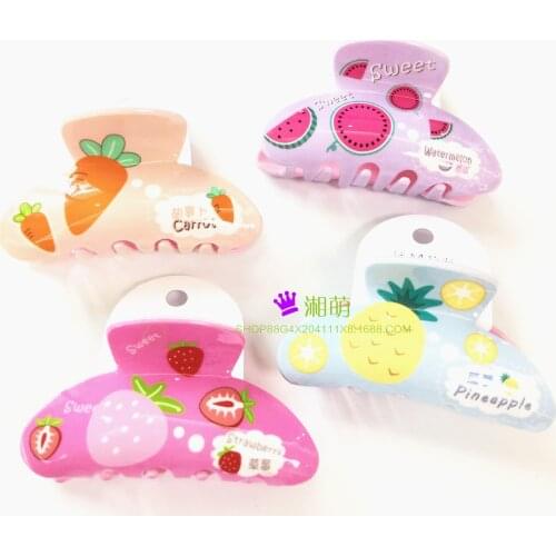 Cute Cartoon Acrylic Large Thick Bath Tray Hair Catch Clip Candy Color Hairpin Ladies Ponytail Hairpin Headdress Hair Clip