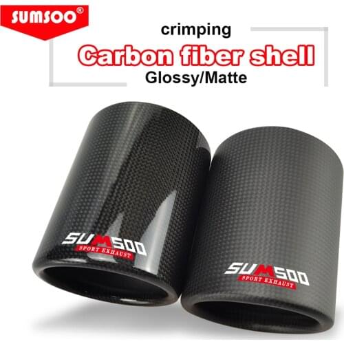 SUMSOO genuine Car Universal Exhaust Pipe Carbon Fiber Cover Exhaust Muffler Pipe Tip case Exhaust Tip housing