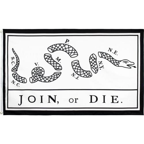 Yehoy hanging 90*150cm Freedom And Liberty Join Or Die Flag 3 x 5 For Decoration