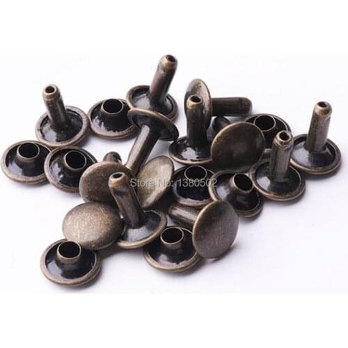 200sets 9*9mm bronze color double cap rivets Garment Rivet Spike Stud garment belt decoration accessories