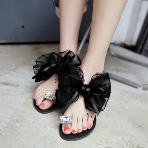 Butterfly-knot fashion Rhinestone female slippers outside sexy designer women shoes High Quality elegant sweet Casual U30-30